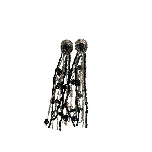 Free People Beaded Stone Embellished Dangling Earrings - Picture 3 of 4